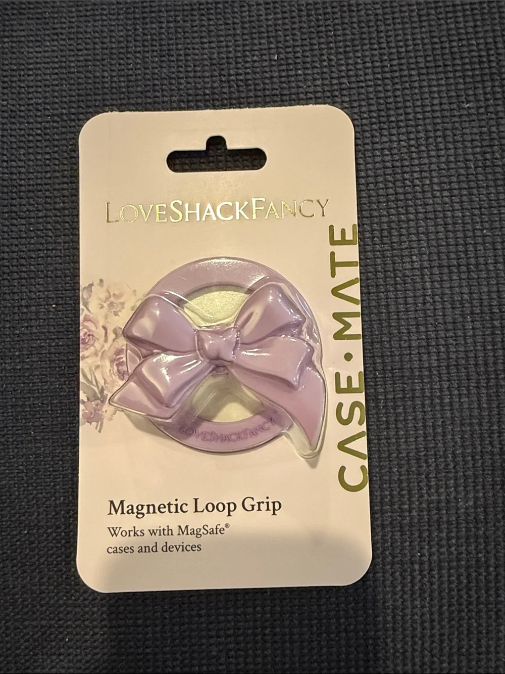 LoveShackFancy Lavender Bow Magnetic Loop Grip